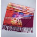 Bufanda de seda de Pashmina de las nuevas mujeres Bufandas florales del abrigo Wrap impreso de Rose en el invierno